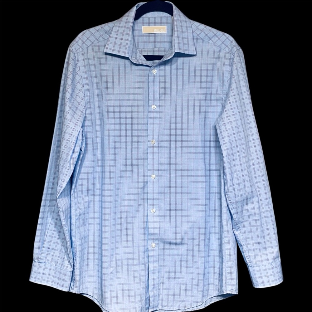 Light Blue Michael Kors Premium Cotton Dress Shirt Collar 15.5 32/33